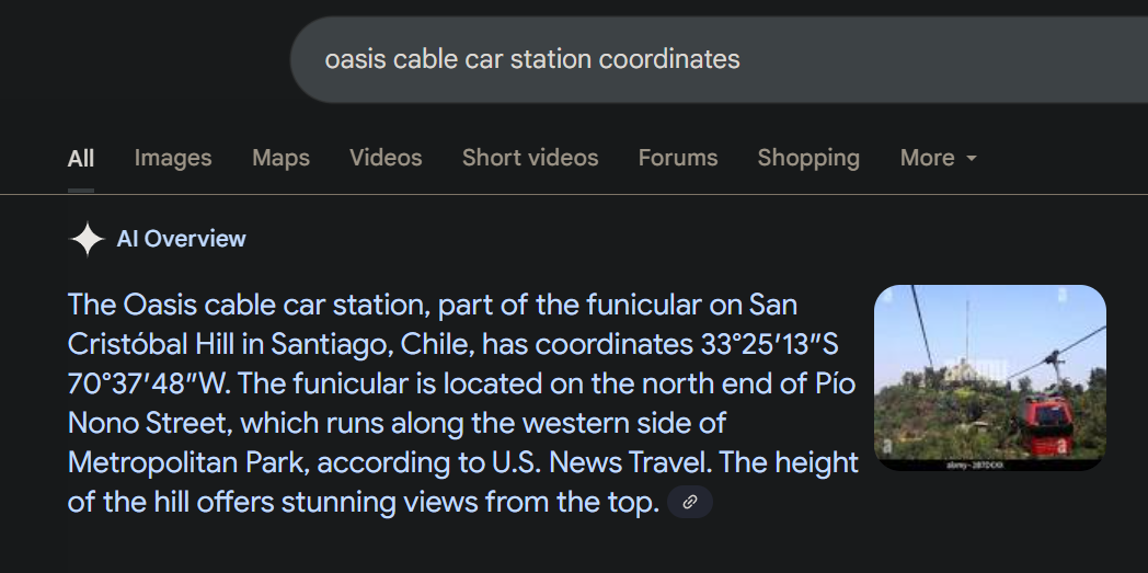 Google Maps satellite view with exact coordinates